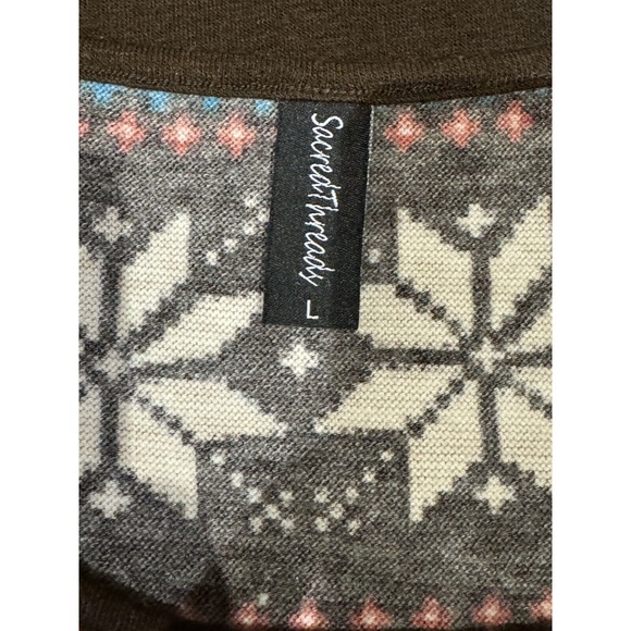 Sacred Threads Patchwork Knit Tunic/ Minidress Sweater L - Picture 4 of 5